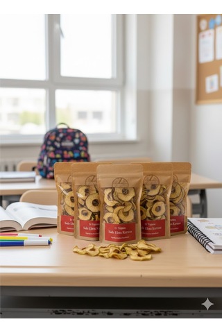 Şeker İlavesiz Elma Dilimleri 12 Adet - 50g Atıştırmalık Boy 600 G