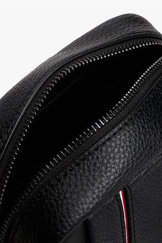 Erkek Dokulu Çapraz Askılı Çanta - Siyah Triple Black