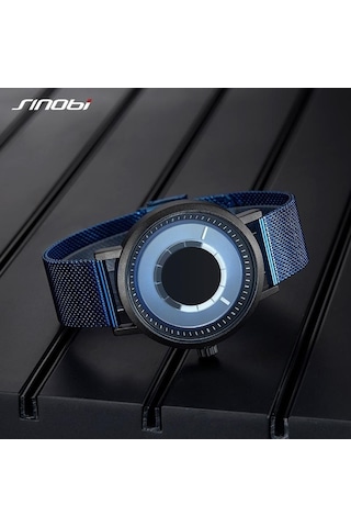 Yingfu Mavi Sınobı Moda Tasarımı Erkek Kuvars Kol Saatleri Adamın Örgü Kayışı Lüks Spor Hediyelik Saat Reloj Hombre Mavi