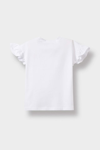 Defacto Kız Bebek Bisiklet Yaka Baskılı Kısa Kollu Tişört E0697a525smwt34 Beyaz