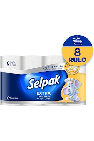 Selpak Kağıt Havlu Extra Yağ Emici 2 x 8 Rulo