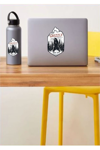 Boz Ayı Grizzly Sticker - Off Road 4x4 Adventure Kamp Dağ Orman Sticker - Araba Oto Motosiklet Karavan Sticker - 00047 12X7 Cm