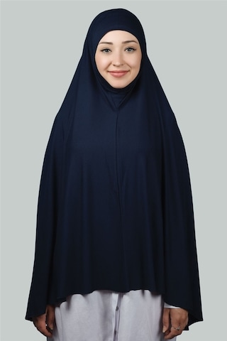Altobeh Hazır Türban Peçeli Pratik Eşarp Tesettür Nikaplı Hijab - Namaz Örtüsü Sufle (5XL) - Lacivert