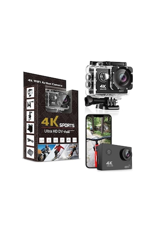 4k Wifi Aksiyon Kamera Ultra Hd 30fps Su Geçirmez Kılıf App Goplus Campro Sports Action Camera Siyah