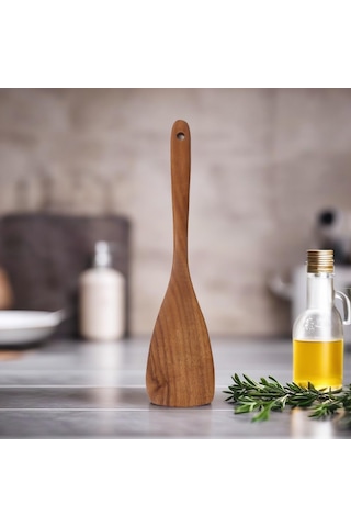 Deconox Doğal Akasya Ağacından El Oyması Servis Spatulası 32cm / Antibakteriyel, Dayanıklı Ve Çevre Dostu Ahşap Diğer