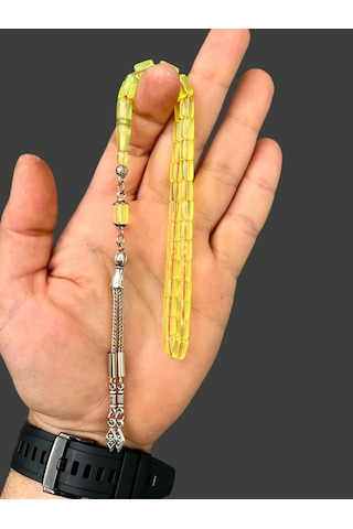 Kehribar Tesbih Ateş Kehribarı Açık Sarı