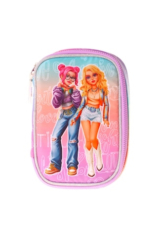 Wow Generation Kız Çocuk Pembe - Mor Star Desenli Organizer Düzenleyici Kalem Çantası - W6036
