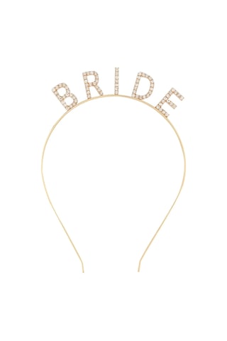 Altın Gold Renk Bekarlığa Veda Kristal Taş Bride Tacı İthal 16x10 Cm 18+