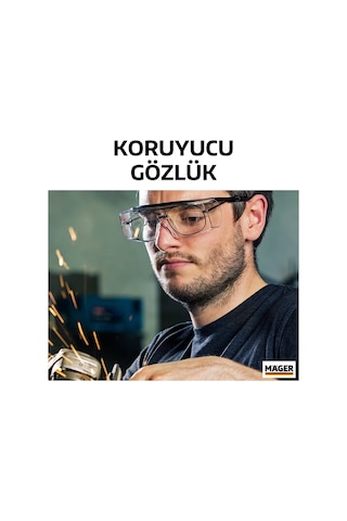 Koruyucu Gözlük - 3 Adet Özel Poşetli - Şeffaf Tam Koruma