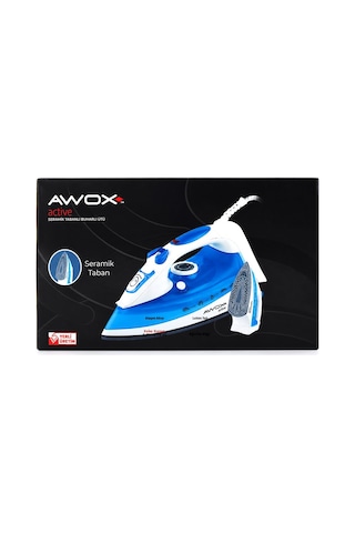 Awox Active Buharlı Ütü 2600w 360 Hareketli Kablo Mavi Beyaz Seramik Taban Buhar Ayarlama