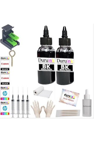 Duruınk Canon Mg2550s, Mg2551s, Mg2556s Pg-545 Cl-546 Kartuş Dolum Seti 2x100ml Siyah Mürekkep