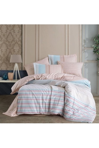 Hobby Kingsize Poplin Nevresim Trella Turkuaz Renkli