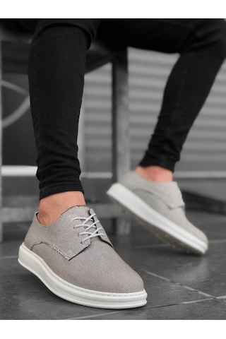 Ba0003 Bağcıklı Spor Gri Keten Yüksek Taban Casual Erkek Ayakkabı Çok Renkli