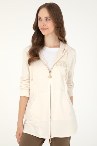 U.S. Polo Assn. Kadın Krem Kapüşonlu Sweatshirt 50289545-VR071