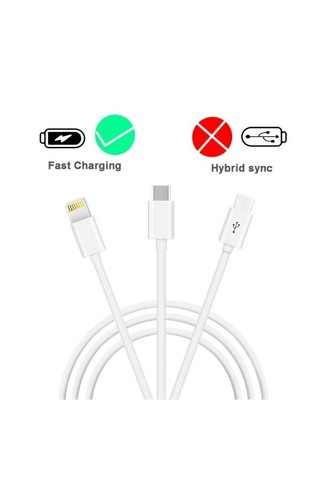 Usb To Micro Usb Type C Lightning Çevirici Dönüştürücü Data Şarj Kablosu
