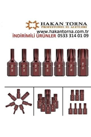 Ht- Arm 10 Adet Kısa T20 Torx Bits Uç Kaplamalı