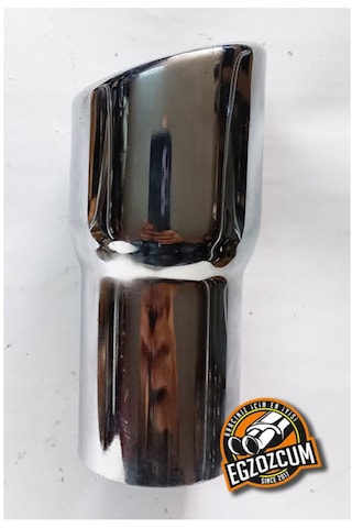 Antipas Iç Kaplamalı Islık Sesli Önü Kesik 60 Mm Nikelaj Tekli Egzoz Eksoz Ucu