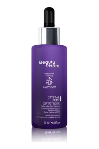 Ametist Crystal Pure Canlandırıcı Ve Cilt Tonu Eşitleyici Yüz Peelingi 30 Ml Aha 10% + Bha 2%+ Salix Alba Bark Extract+ Ametist Powder