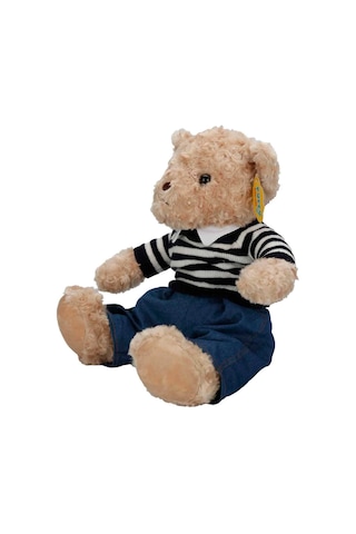 Sevimli Kıyafetli Peluş Ayı 37 Cm Yumuşacık Hediye Ayıcık Çok Renkli