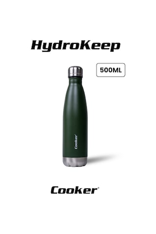 Cooker Hydrokeep 500 Ml Paslanmaz Çelik Şişe Termos Ckr2071 Haki