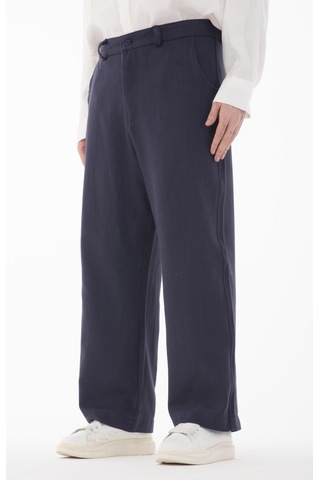 Rocqerx R-4415 Kemer Detaylı Keten Baggy Pantolon Lacivert