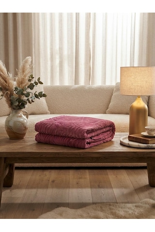 Merinos Elegans Embos Çift Kişilik Battaniye 220 X 240 Gül Kurusu