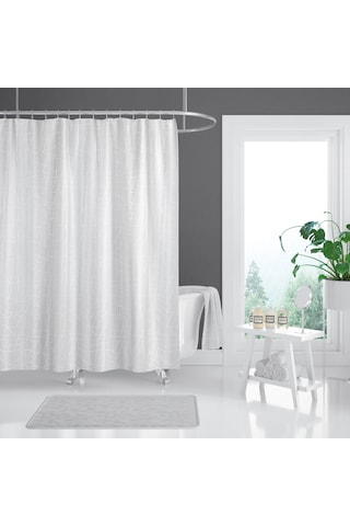 Mermer Desenli Banyo Perdesi 180x200 Duş Perdesi Tek Kanat Çok Renkli