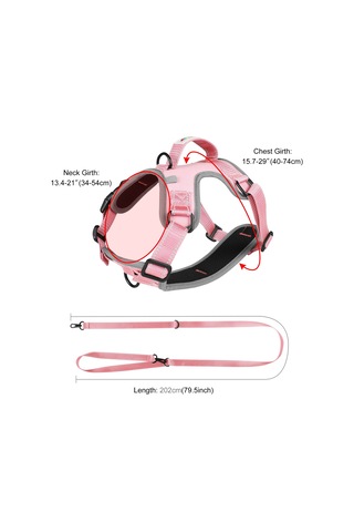 Funadd Traction Rope Reflective Breatheable Nylon Pet Vest Dog Harness, Size: M Pembe