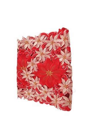 Ulzyvf Restoran Partisi Örtüsü, Noel Masa Kırmızı İşlemeli İnç İçin, 15x70 Bl Kırmızı