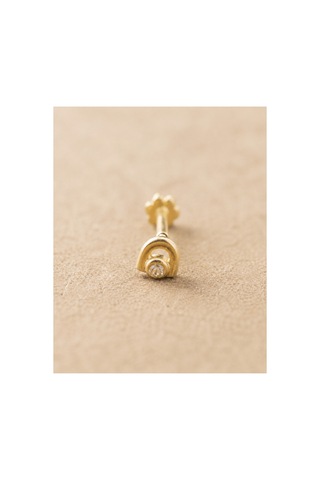 14 Ayar Altın Gökkuşağı Model Taş Detaylı Tragus Piercing Küpe Diğer