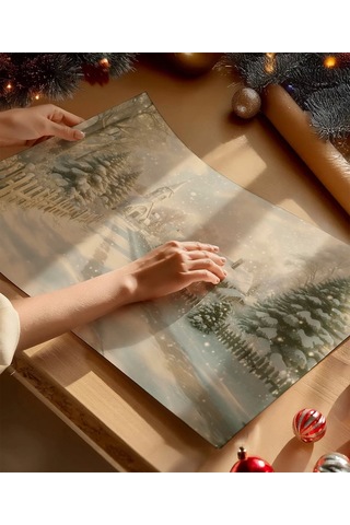 Çerçevesiz Poster Noel Ruhuyla Bezenmiş Kış