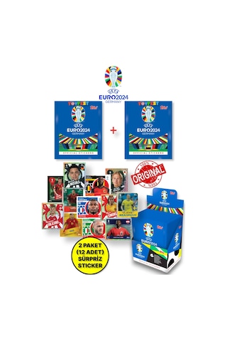 Almanya Euro 2024 Avrupa Şampiyonası Match Attax - 2 Adet Futbolcu Sticker Paketi 12 Adet Sticker