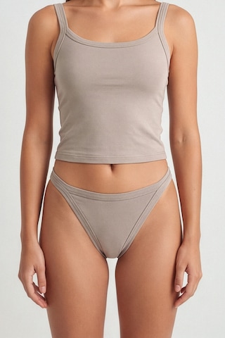 Auw Kadın Yanları İnce Pamuklu Modal Slip Külot 6'lı - Softfit Taş