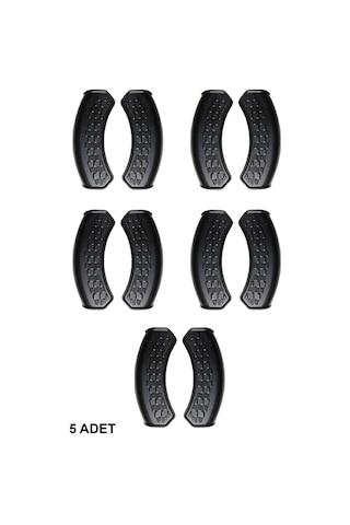 Nishev Yanmaz Yapışmaz Silikon Tencere Tutacağı Silikon Kulp Tutacak 5 Adet Çift Siyah