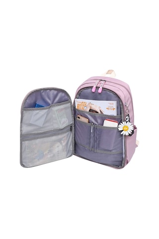 Kore Tarzı Şık Ve Fonksiyonel Büyük Kapasiteli Kız Öğrenci Sırt Çantası, Okul Ve Günlük Kullanım İçin Moda Tasarım Mor
