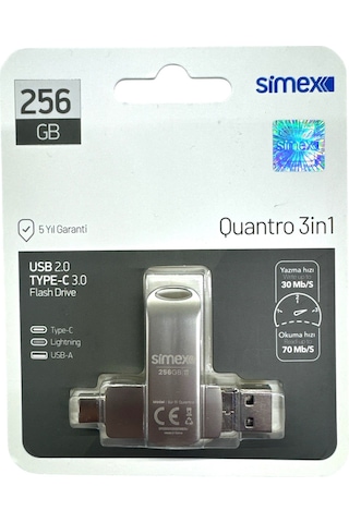 Samsung Uyumlu Type C Flash Bellek 256 Gb Otg Usb Disk Pc