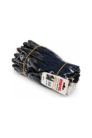 12 Adet Zebra Mavi Siyah No 10 Xl Nitril İşçi Eldiven Poşetli Ambalaj Kesilme Direnç 5570