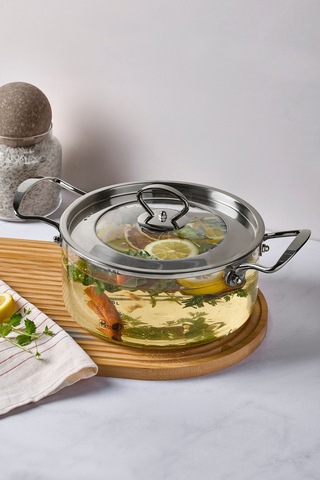 Perotti Cam Tencere 2,5 Lt Logan Silver 20x11 Cm 17644 Şeffaf