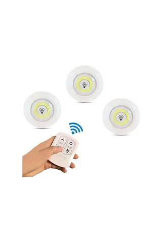 Kablosuz Uzaktan Kumandalı 3lü Led Lamba Seti Renkli