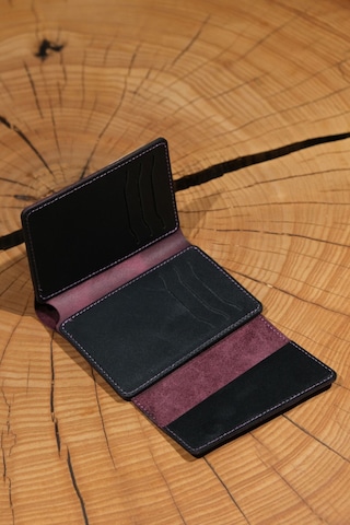 Lenax Leather Lena Hakiki Deri Kadın Cüzdan Nakit Para Gözlü, Bozuk Para Gözlü, 12 Kartlık Siyah - Mürdüm