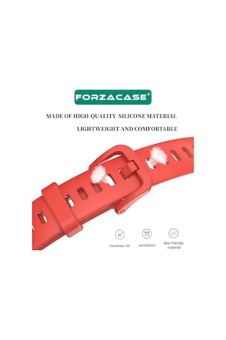 Forzacase Huawei Band 8 İle Uyumlu Silikon Kordon Kayış + Ekran Koruma Filmi - Fc541 Yeşil