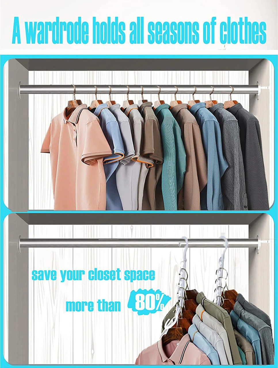 Dofolink Siyah Abs Rehberli Çok Amaçlı Çadır Gardıropu: 5 Li Paket, 360 Döner, 5 Delikli, Uzunluk 41cm, Anti-kayma, Ahşap Ve Giysi Askısı Beyaz