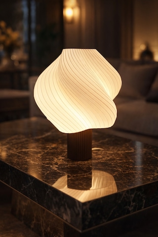 Twisto Model - Led Abajur - Masa Lambası - Usb 5v İle Çalışır - Slim Led Aydınlatması Dahildir - Dekoratif Lamba - Renk Seçenekli Çok Renkli