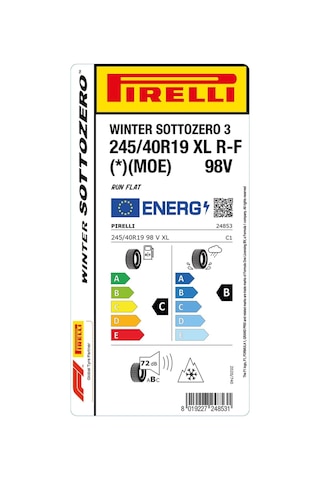 Pirelli 245/40 R19 98V XL Winter SottoZero 3 RFT * MOE Kış Lastiği 2025