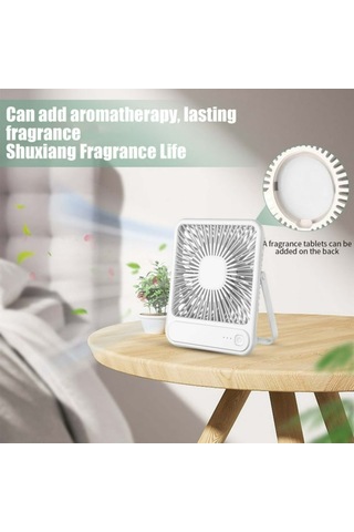 Gajeena Beyaz Usb Taşınabilir Masa Fanı - 3 Hızlı, 180 Dönebilen, Ultra Sessiz Ev/ofis/outdoor Soğutucu
