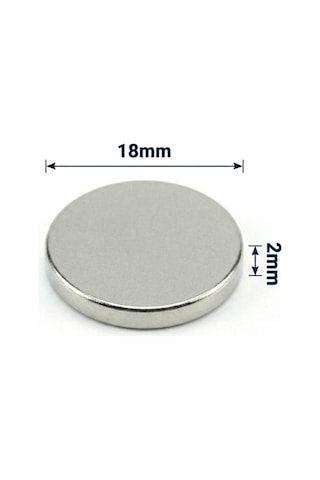 5 Adet - 18x2 Mm Neodyum Mıknatıs Neodim Magnet Yuvarlak - Çap 18mm , Kalınlık 2mm