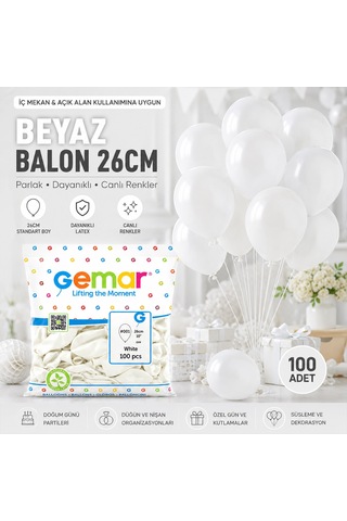 Beyaz İç Mekan Lateks Balon 100'lü Açık Pembe