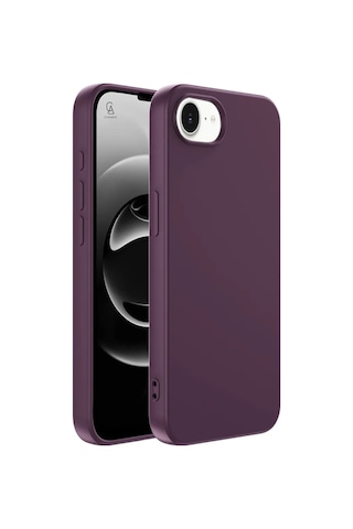 Apple iPhone 16e Uyumlu İçi Kadife Lansman Kılıf Ve Mat Seramik Tam Kaplayan Cam Ekran Koruyucu Koyu Mor