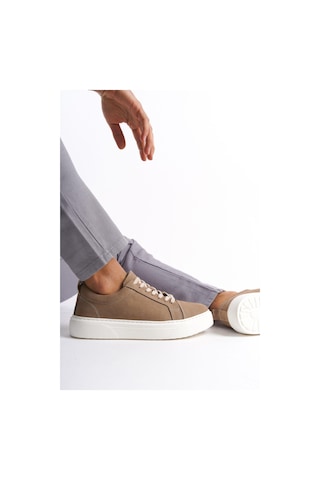 Mubiano Hakiki Deri Mbnbkm3-vz Erkek Nubuk Vizon Sneaker & Spor Ayakkabı Vizon
