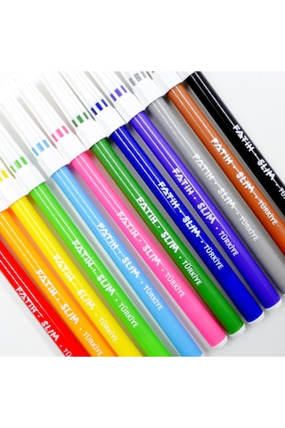 Fatih Slim Keçeli Kalem 12 Renk (34015)